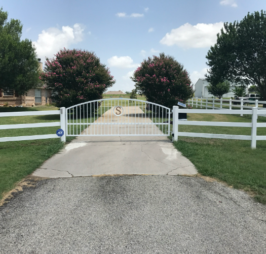 White ranch gate Dallas TX